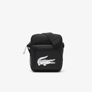 Lacoste Recycled Fiber Shoulder Bag Black | EBQV-23195